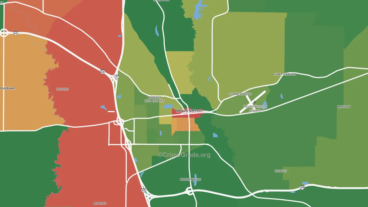 62864, IL Map of Theft Rates