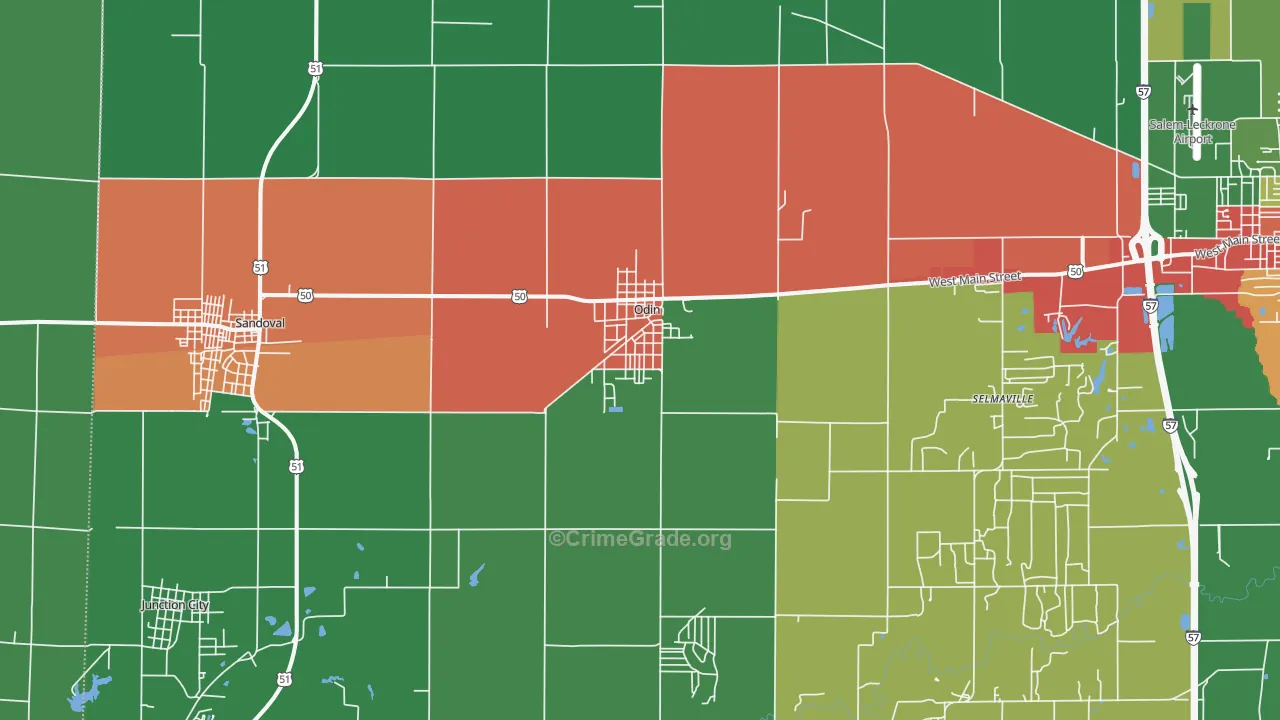 62870, IL Map of Theft Rates