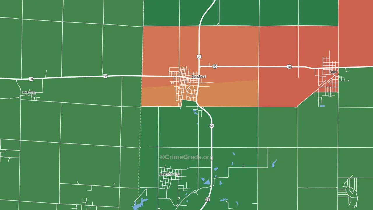 62882, IL Map of Theft Rates