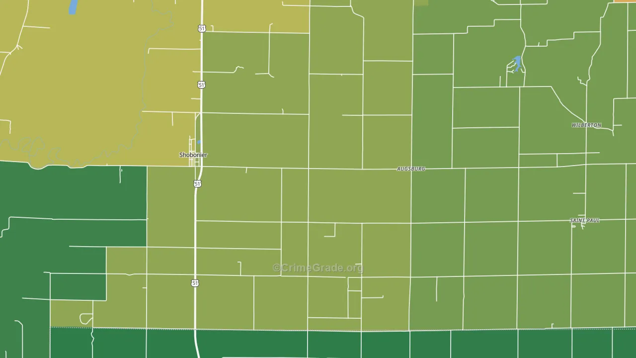 62885, IL Map of Theft Rates