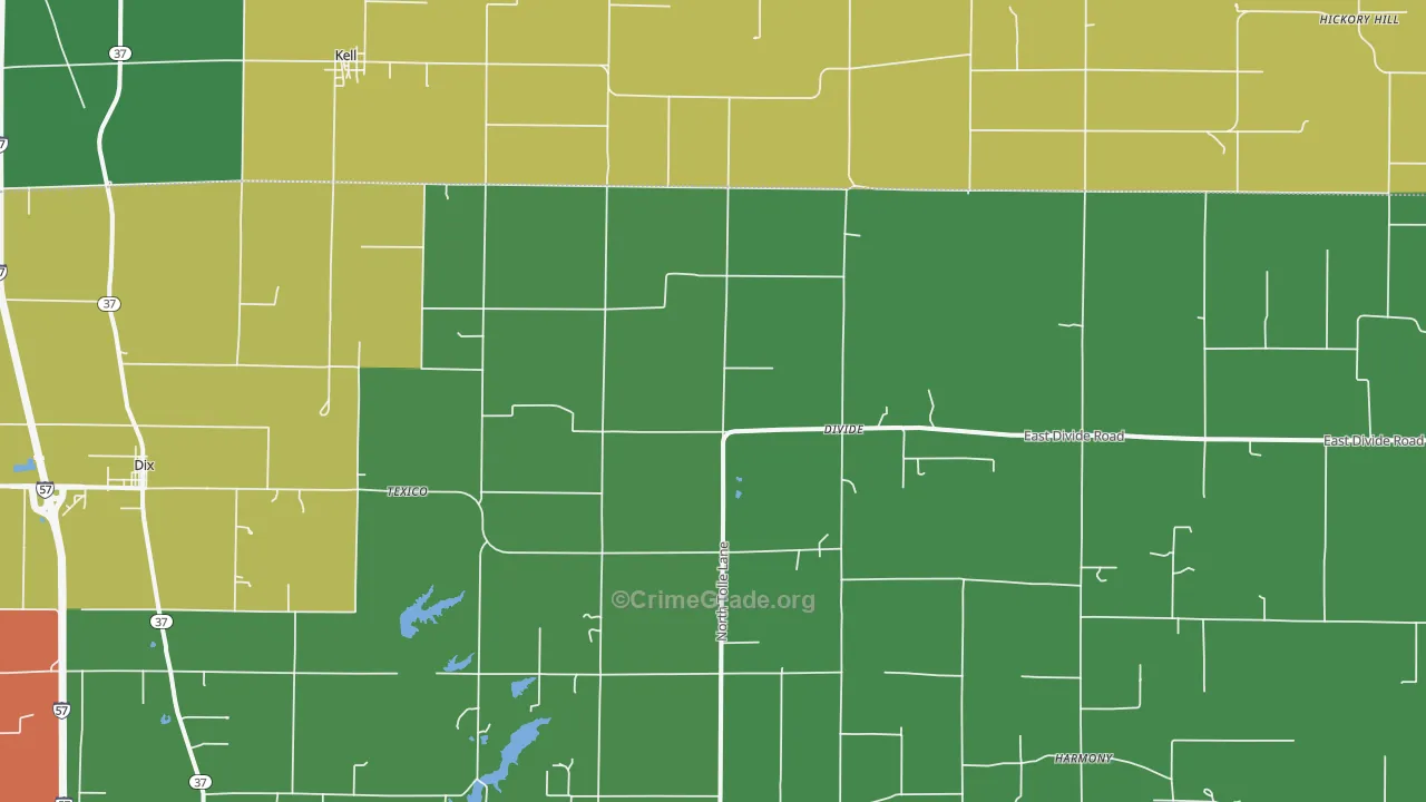 62889, IL Map of Theft Rates