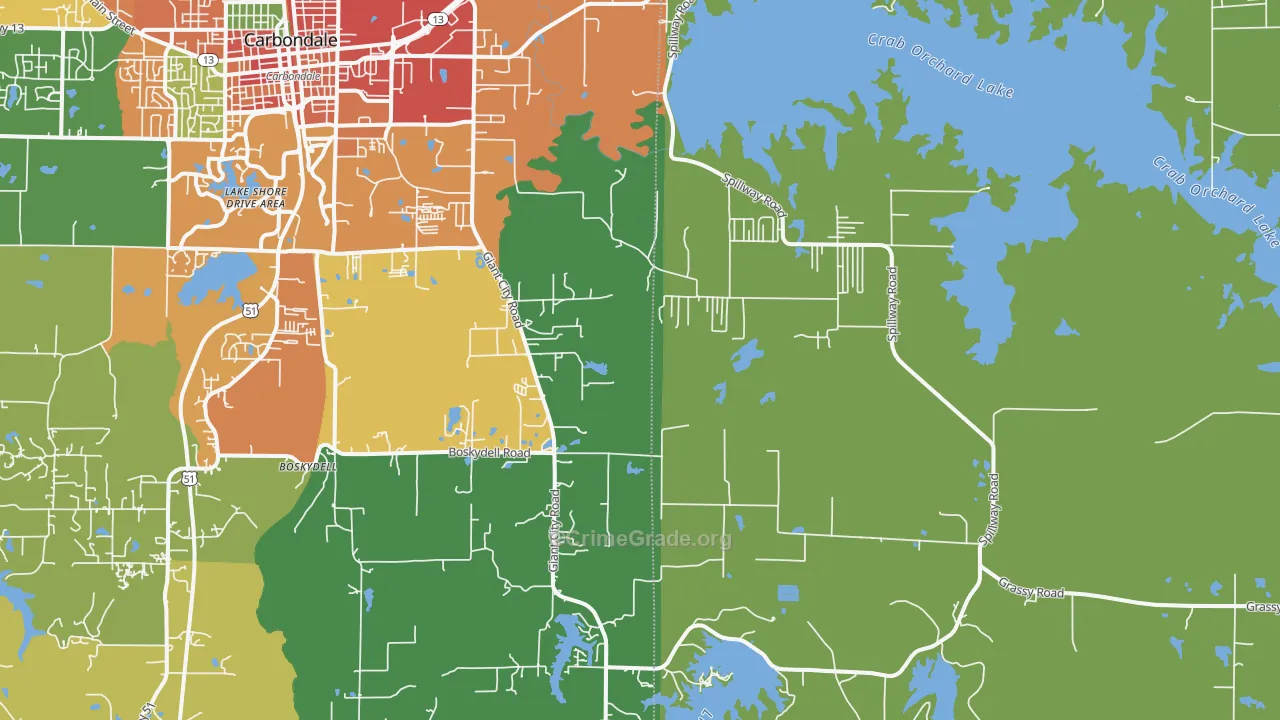 62902, IL Map of Theft Rates