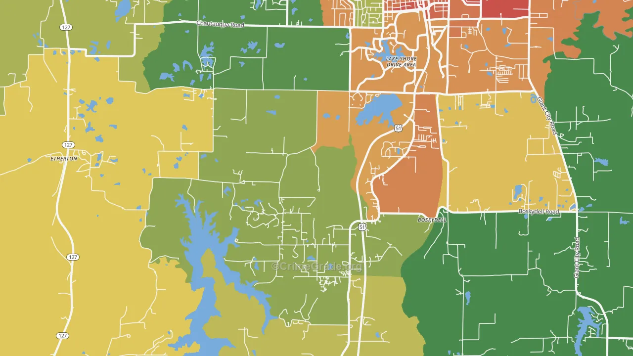 62903, IL Map of Theft Rates