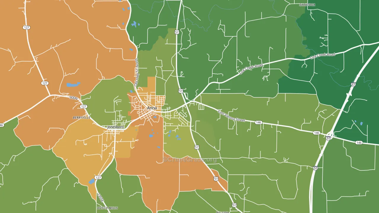 62906, IL Map of Theft Rates