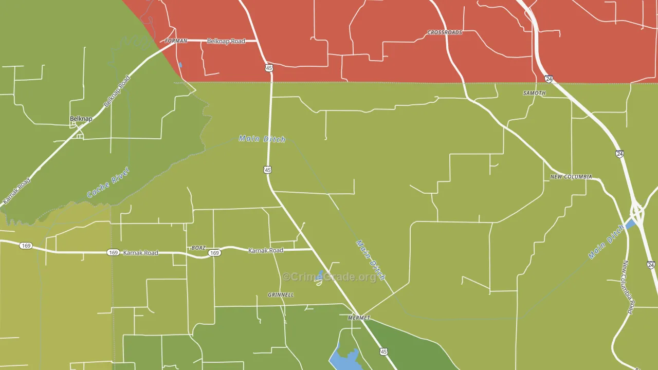62908, IL Map of Theft Rates