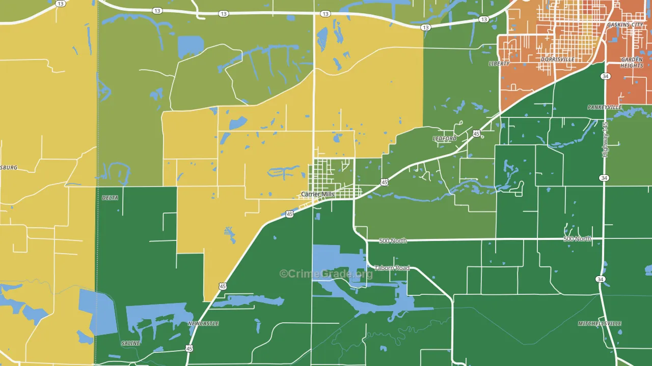 62917, IL Map of Theft Rates
