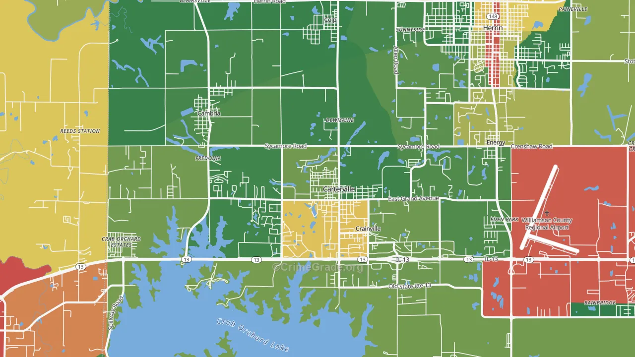 62918, IL Map of Theft Rates
