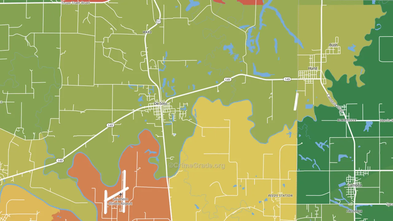 62924, IL Map of Theft Rates