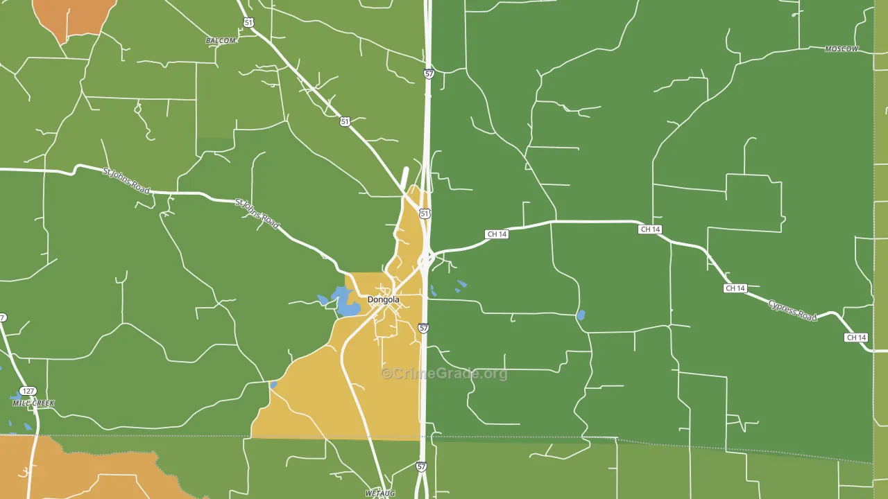 62926, IL Map of Theft Rates