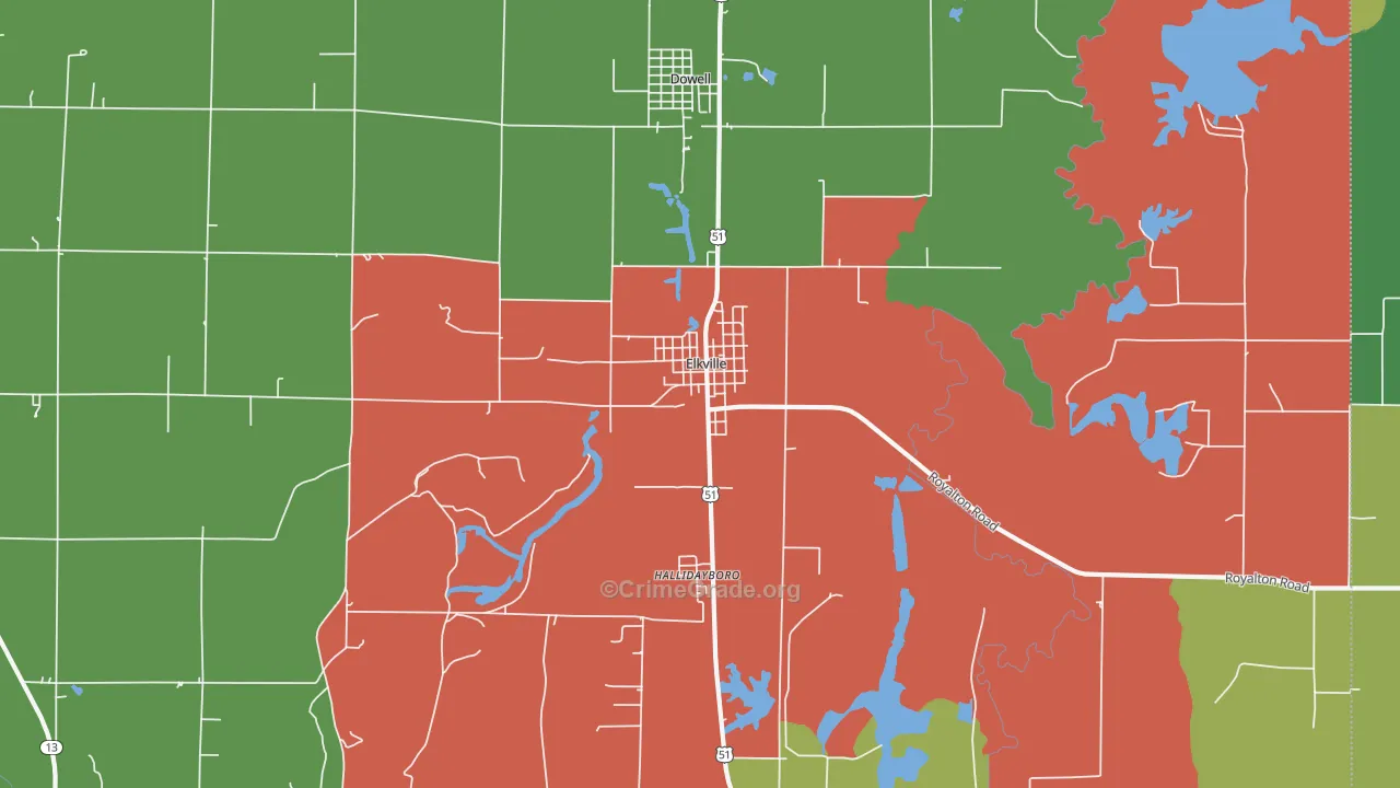 62932, IL Map of Theft Rates