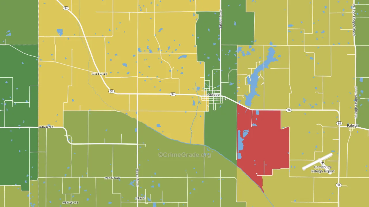 62935, IL Map of Theft Rates