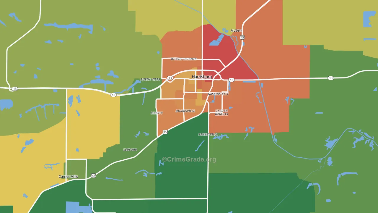 62946, IL Map of Theft Rates
