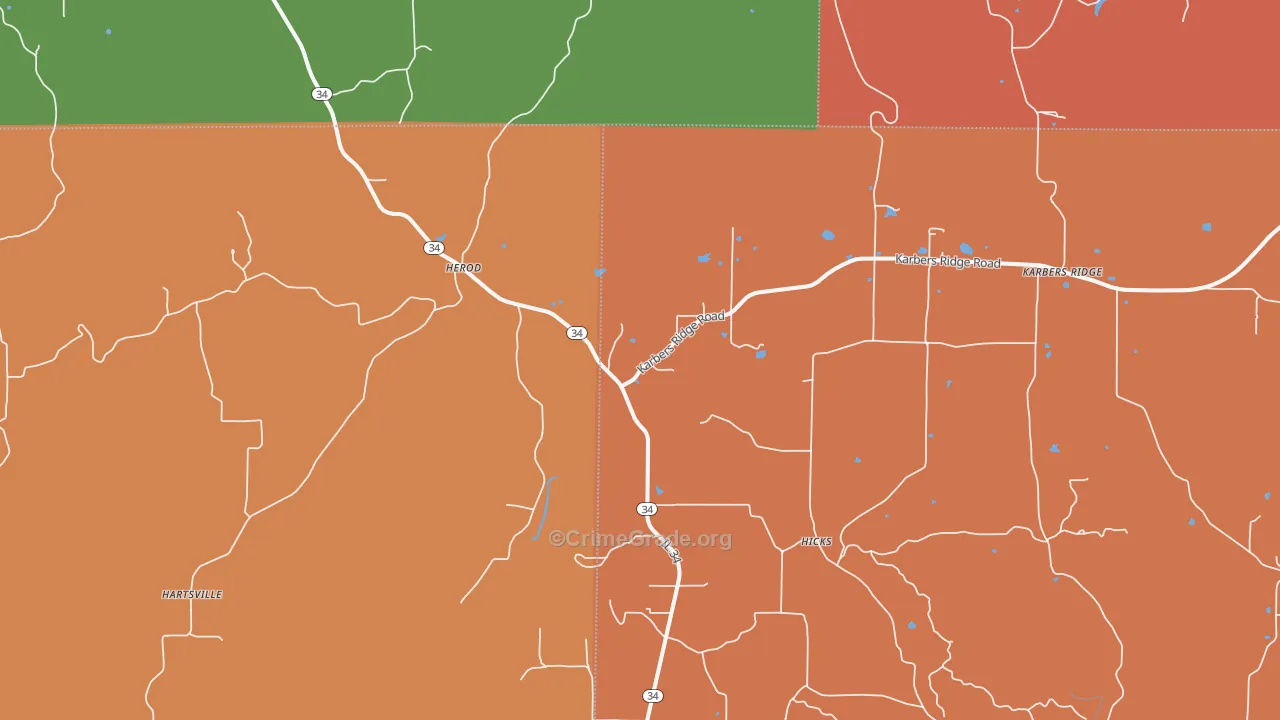62947, IL Map of Theft Rates