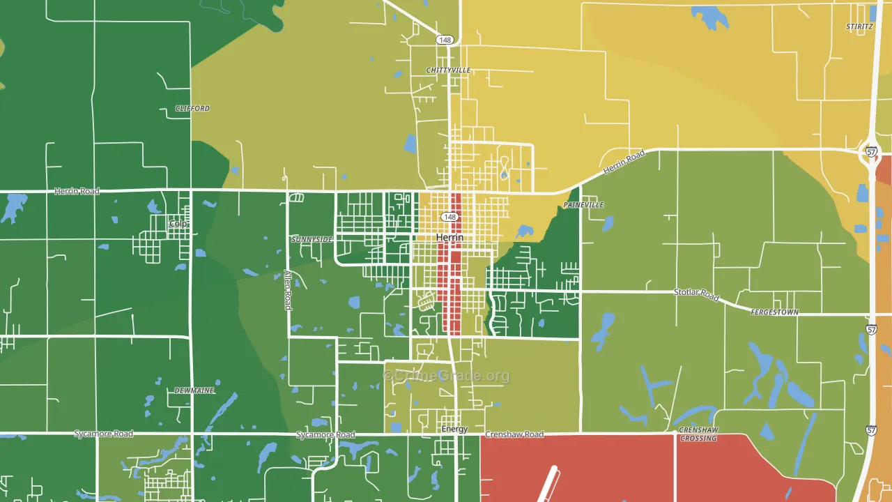 62948, IL Map of Theft Rates