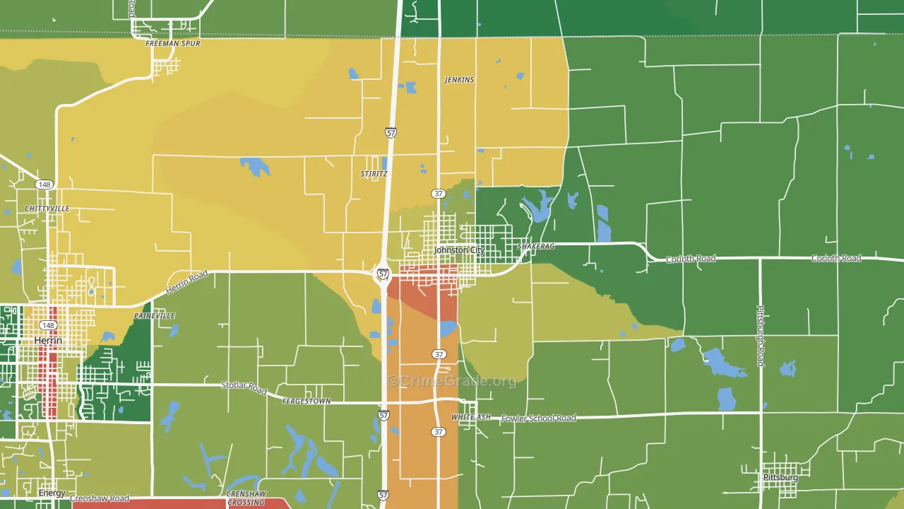 62951, IL Map of Theft Rates