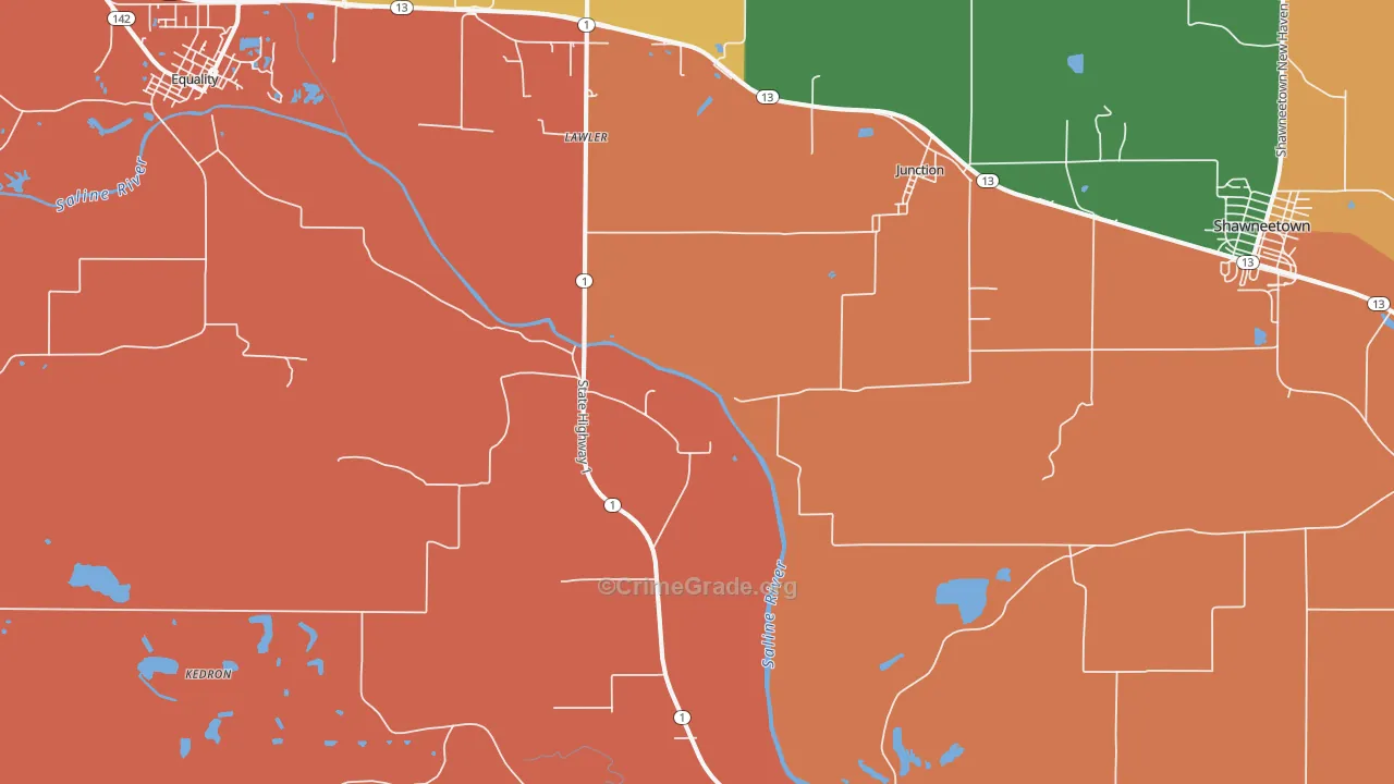 62954, IL Map of Theft Rates
