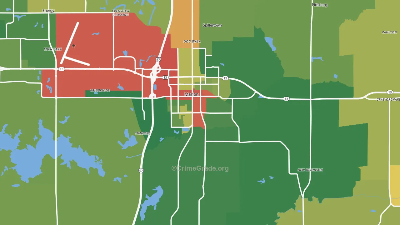 62959, IL Map of Theft Rates