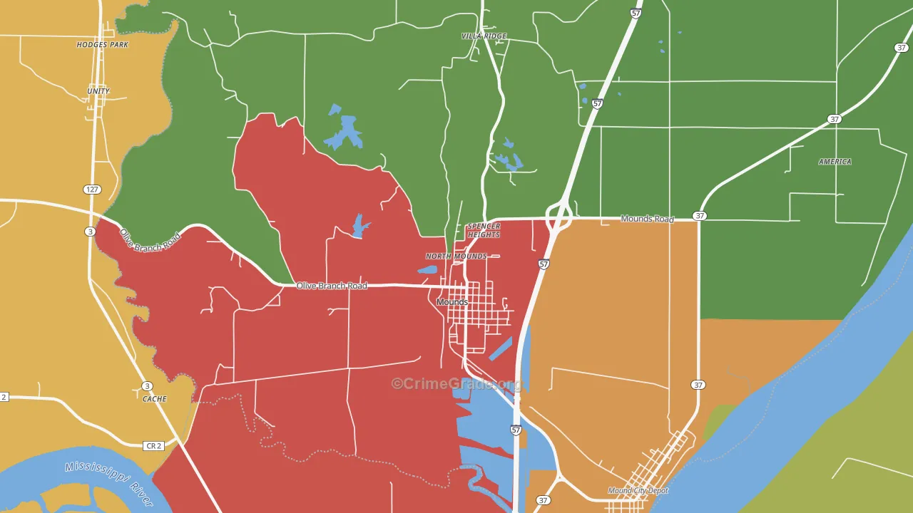 62964, IL Map of Theft Rates