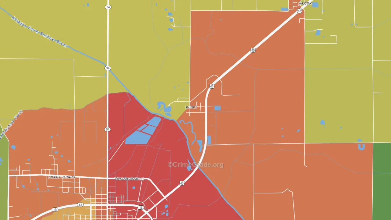 62965, IL Map of Theft Rates