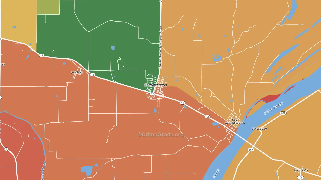 62984, IL Map of Theft Rates