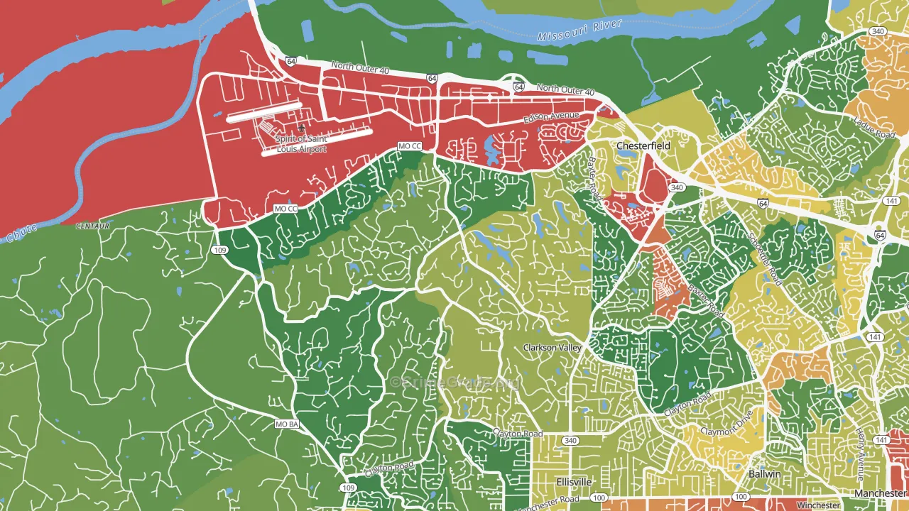 63005, MO Map of Theft Rates