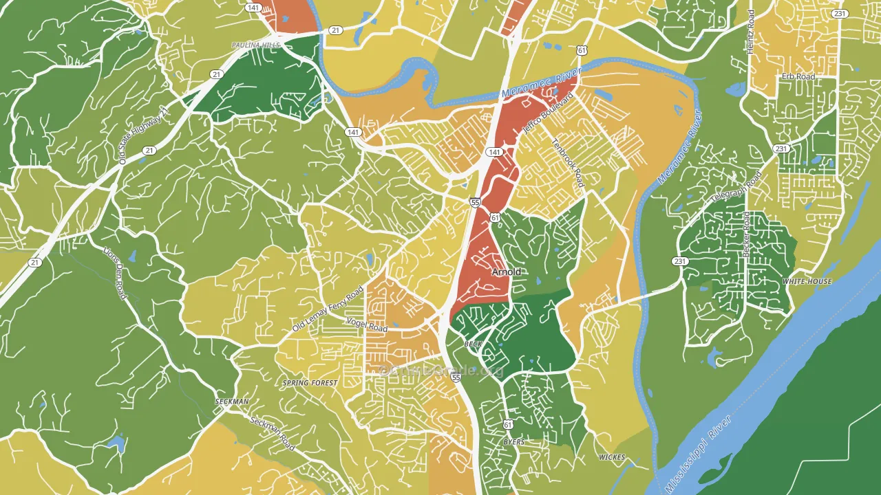 63010, MO Map of Theft Rates