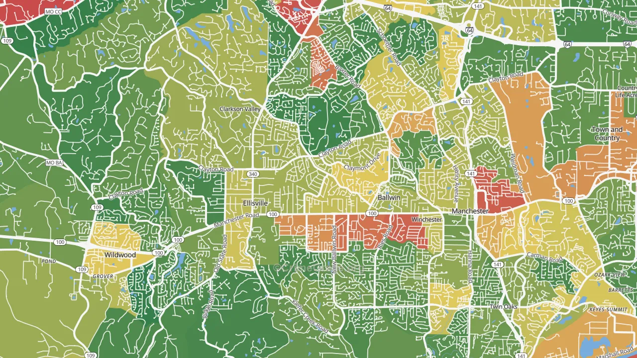 63011, MO Map of Theft Rates
