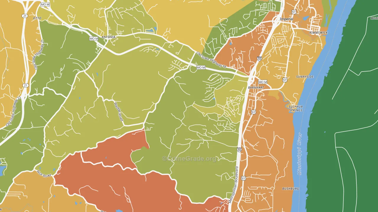 63012, MO Map of Theft Rates
