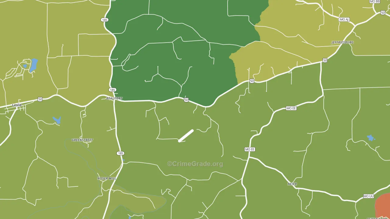 63013, MO Map of Theft Rates
