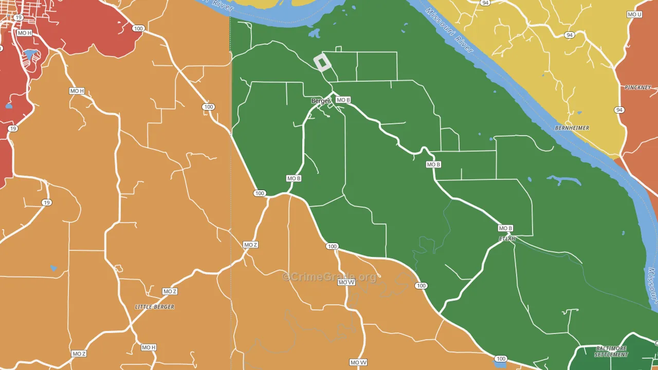 63014, MO Map of Theft Rates
