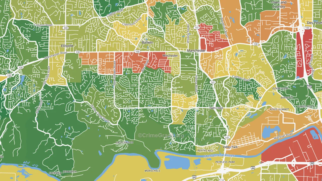 63021, MO Map of Theft Rates