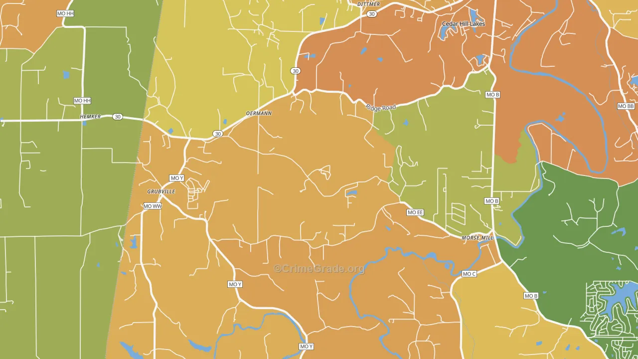 63023, MO Map of Theft Rates