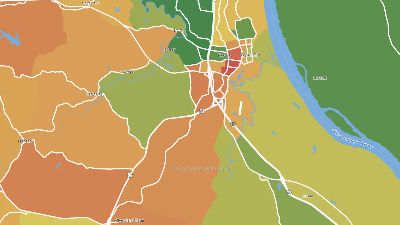 63028, MO Map of Theft Rates