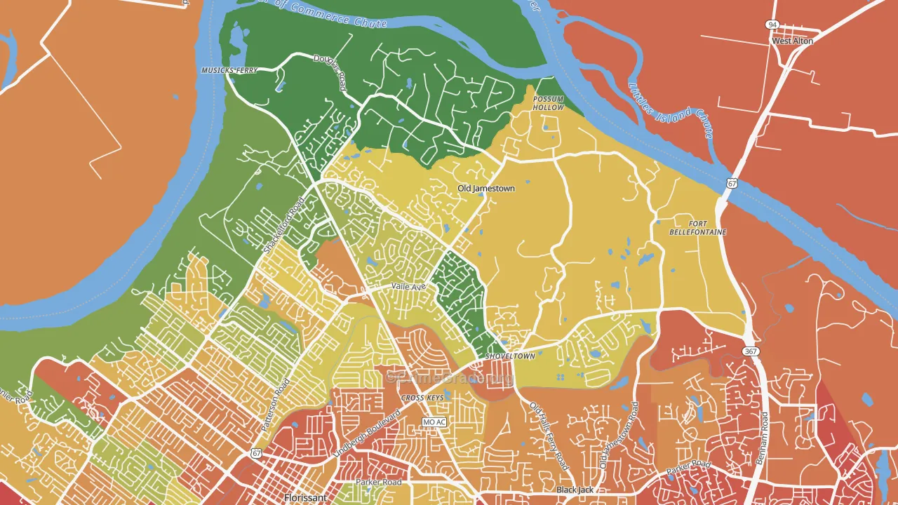 63034, MO Map of Theft Rates