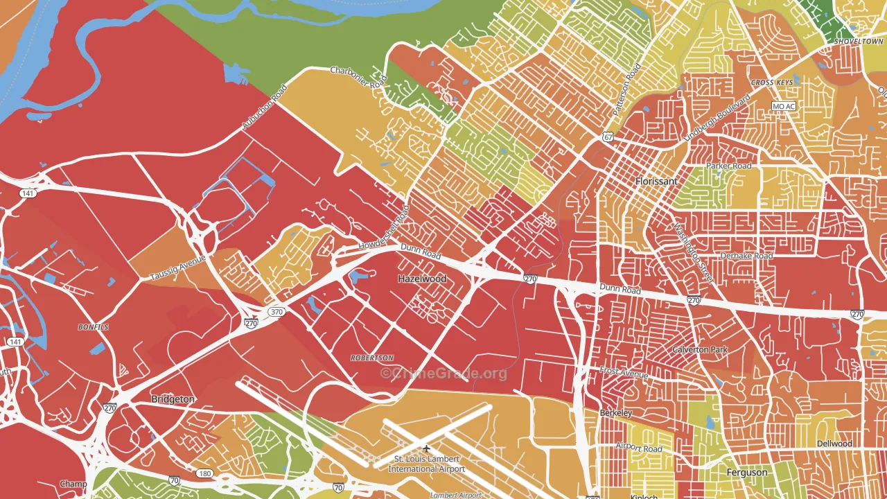 63042, MO Map of Theft Rates