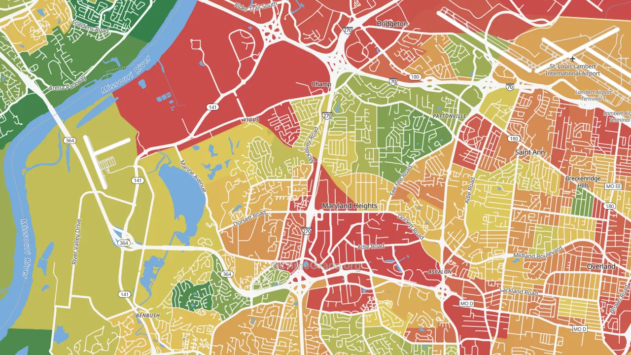 63043, MO Map of Theft Rates