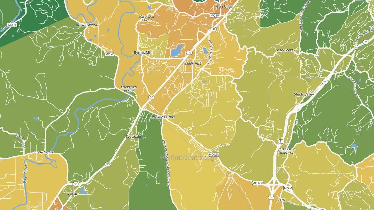 63051, MO Map of Theft Rates