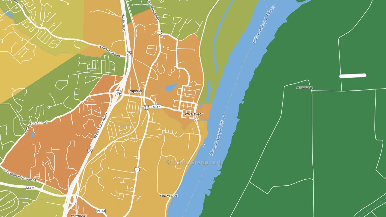 63053, MO Map of Theft Rates