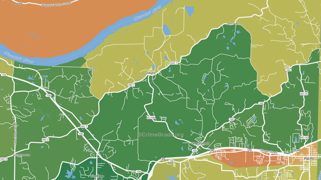 63055, MO Map of Theft Rates