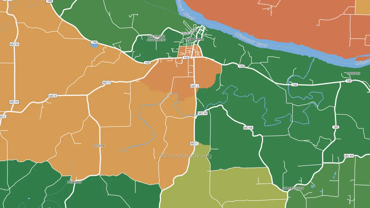 63068, MO Map of Theft Rates