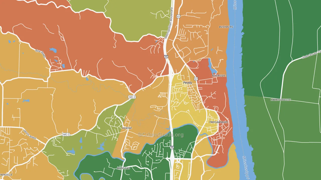 63070, MO Map of Theft Rates