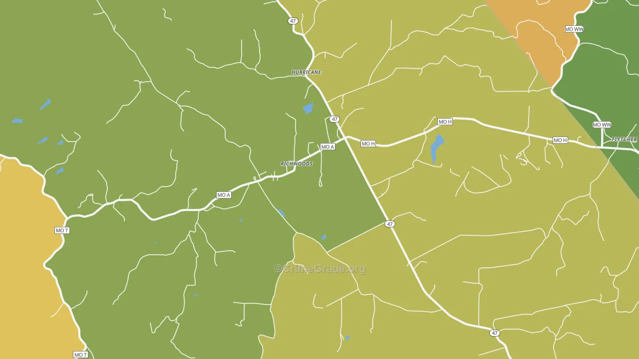 63071, MO Map of Theft Rates