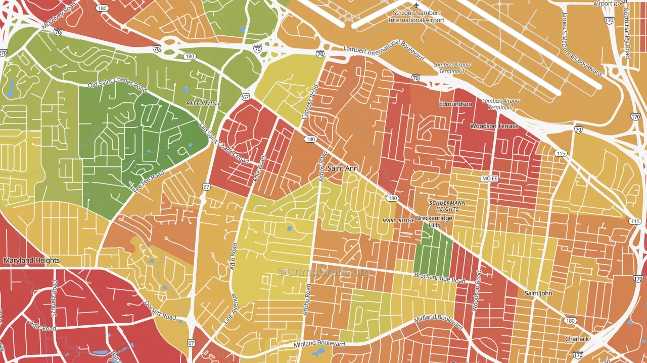 63074, MO Map of Theft Rates