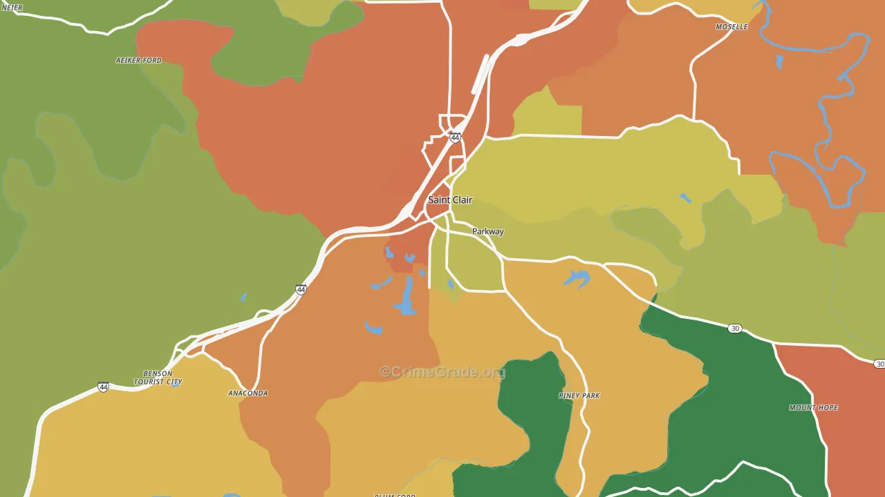 63077, MO Map of Theft Rates