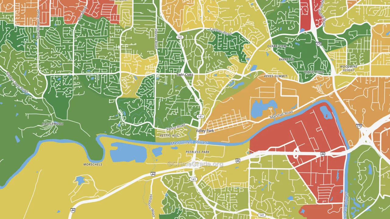 63088, MO Map of Theft Rates