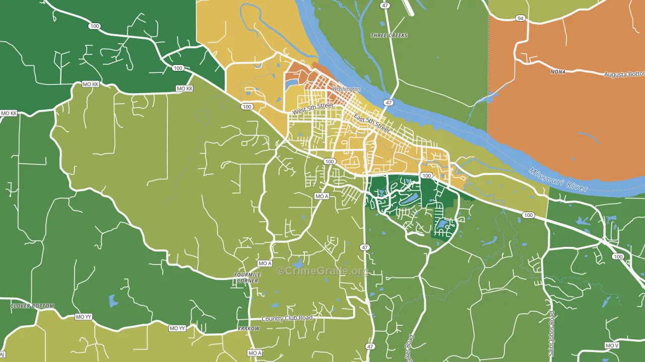 63090, MO Map of Theft Rates