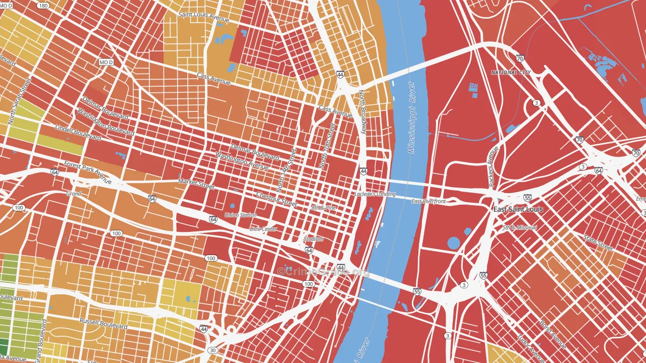 63101, MO Map of Theft Rates