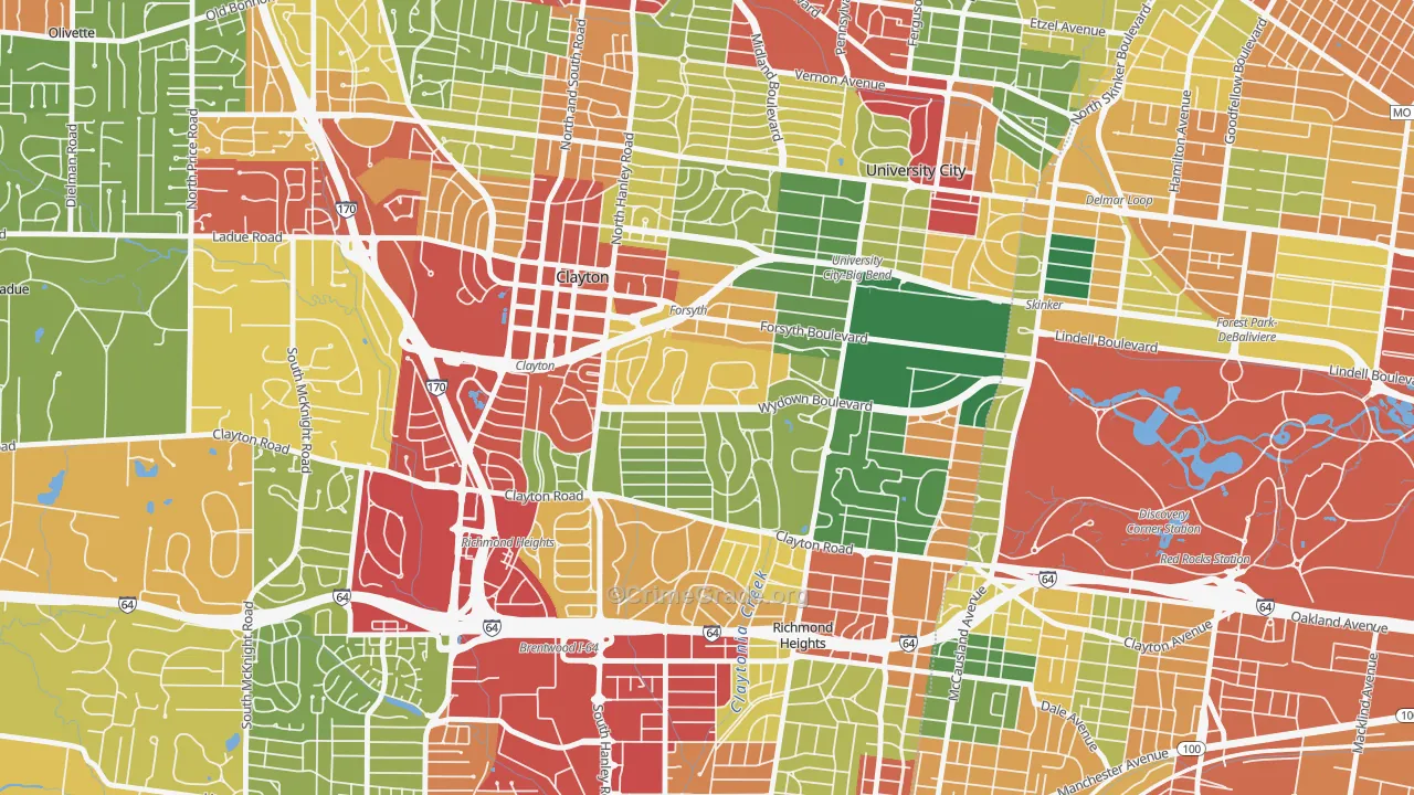63105, MO Map of Theft Rates