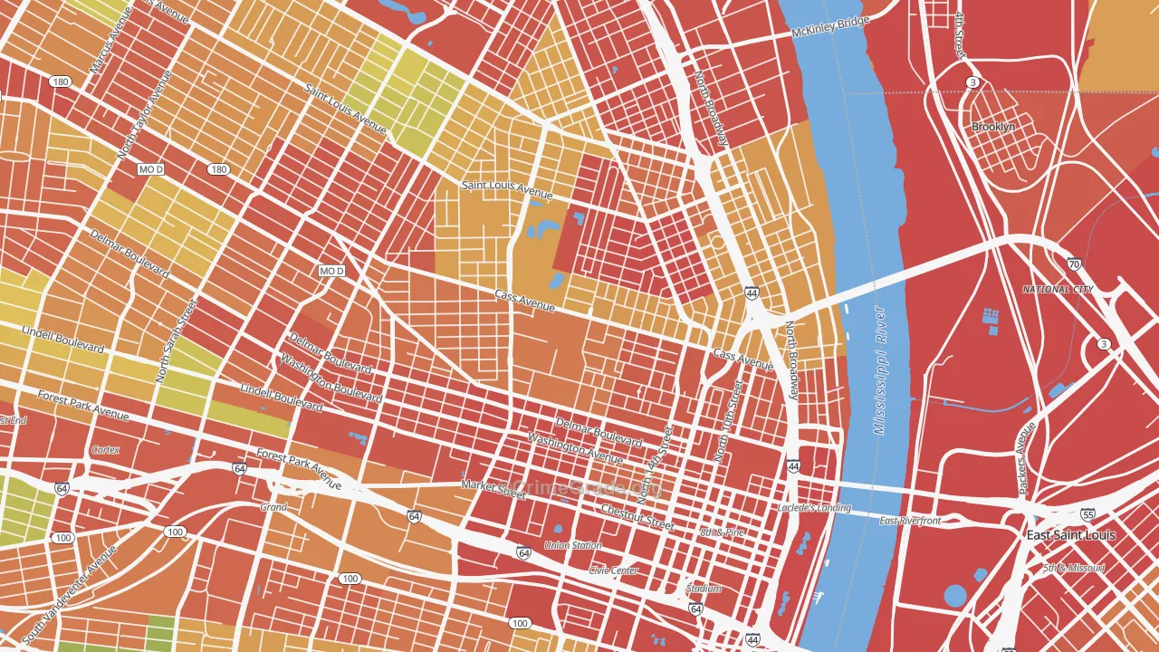 63106, MO Map of Theft Rates