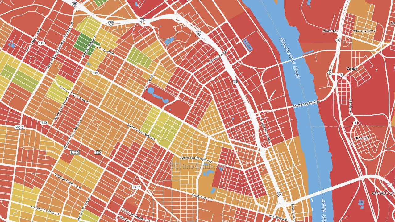 63107, MO Map of Theft Rates